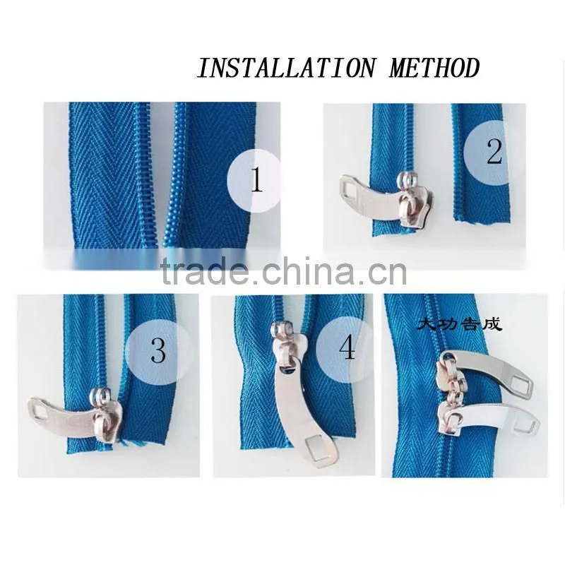 Accessory Holesale Corn Teetle Shiny Gold Metal Zipper For Luggage Bags