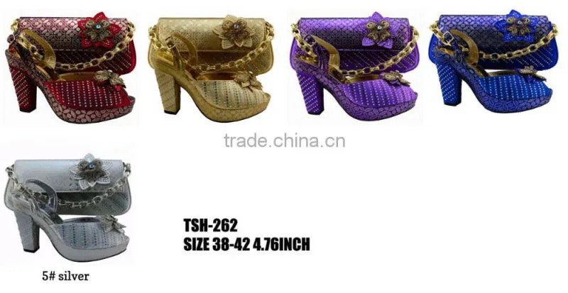 2016 Top Fashion African Wax Shoes And Bags ankara fabrics Lady's wax prints shoes