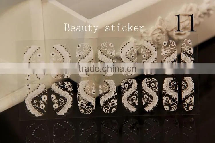 Floral flower white lace nail make up nail art nail vinyl stencil direct nail wrap sticker