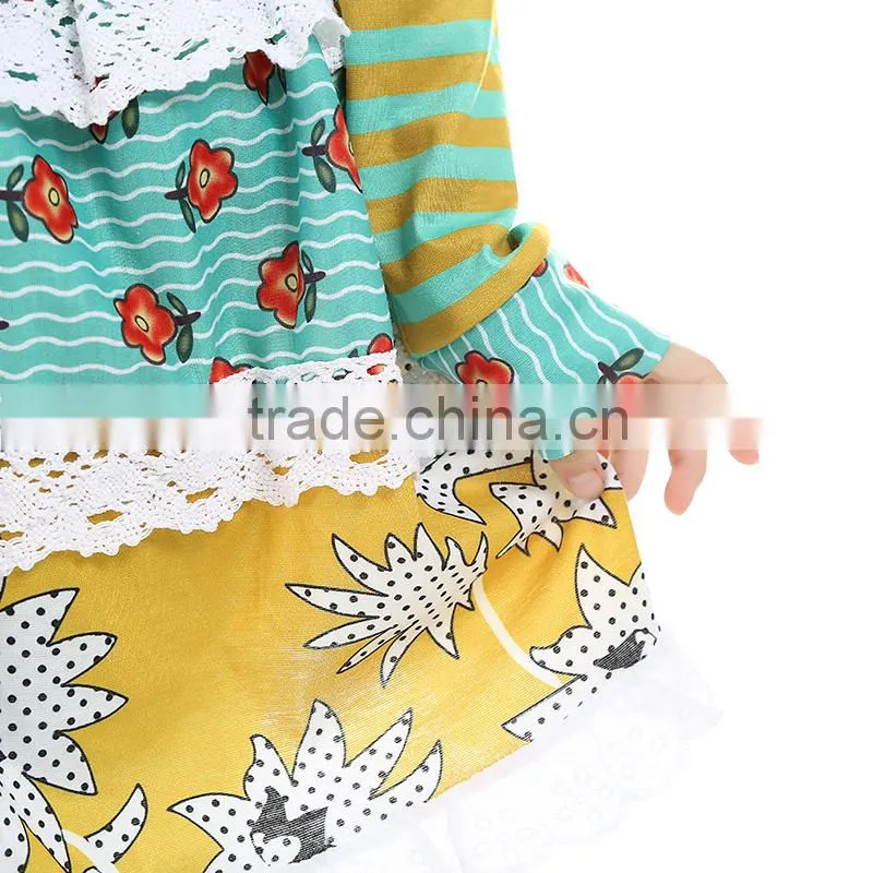 2016 kaiya girls halloween clothing sets long sleeve 2pcs set fall stripe organic cotton baby clothing