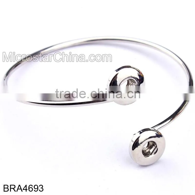 Hot New Products for 2015 Multichain Colorful Rope Custom Snap Button Bracelet