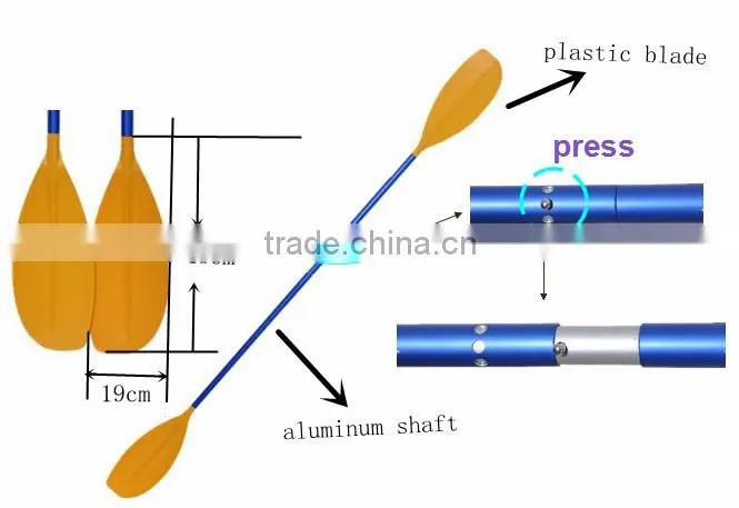 Plastic adjustable kayak paddle low cost