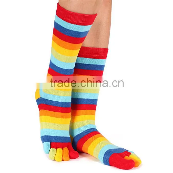 custom stripe long japanese toe separators socks