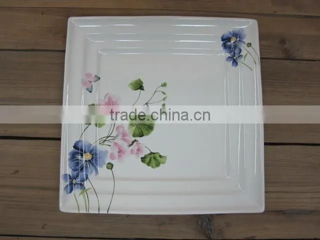 Eco-friendly Feature Oval Decal Ceramic Plate