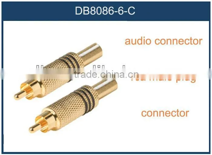 Gold/Nickel plating rca male plug audio cable connectors