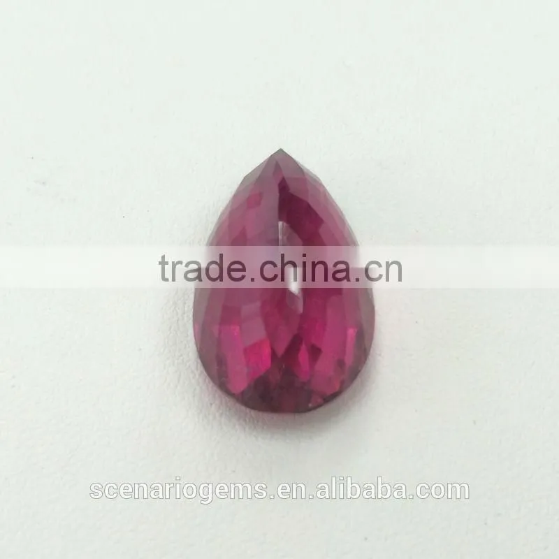 #7CEMZZ Natural Pink Tourmaline Pear Faceted Loose Gemstone Rubellite