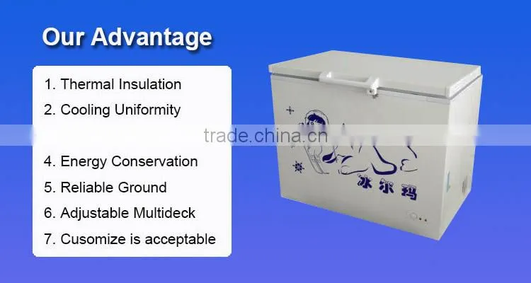 Double cabinet chest freezer refrigerator ,deep freezer