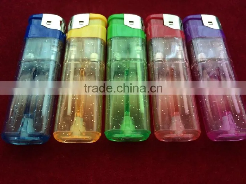 transparent lighter with spark