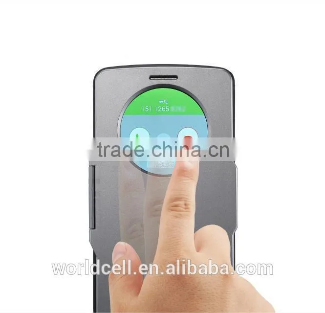 Factory price dormancy caller ID disply mobile phone cover for LG G3