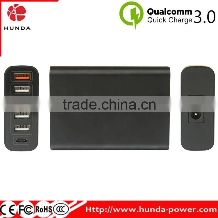 2016 Popular QC3.0 + Type-C 60W Quick Charge 3.0 Intelligent Desktop USB Charger for Smartphone, Tablets and more