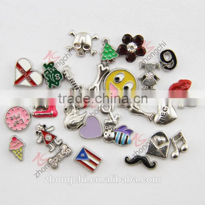 wholesale fashion jewelry locket matt top face stainless steel floating locket pendant necklace