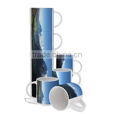 stackable coffee mugs with rack