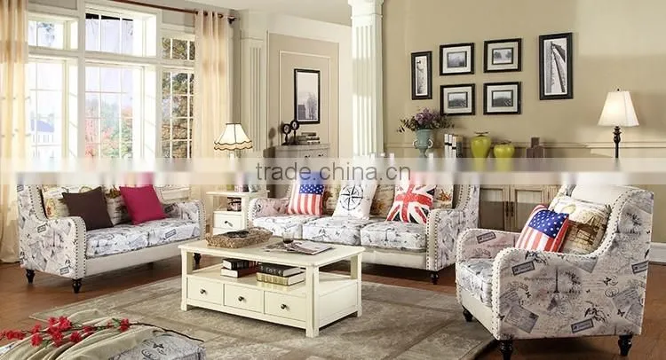modern nordic style assorted color wooden legs fabric tufted sofa with rivet for living room furniture