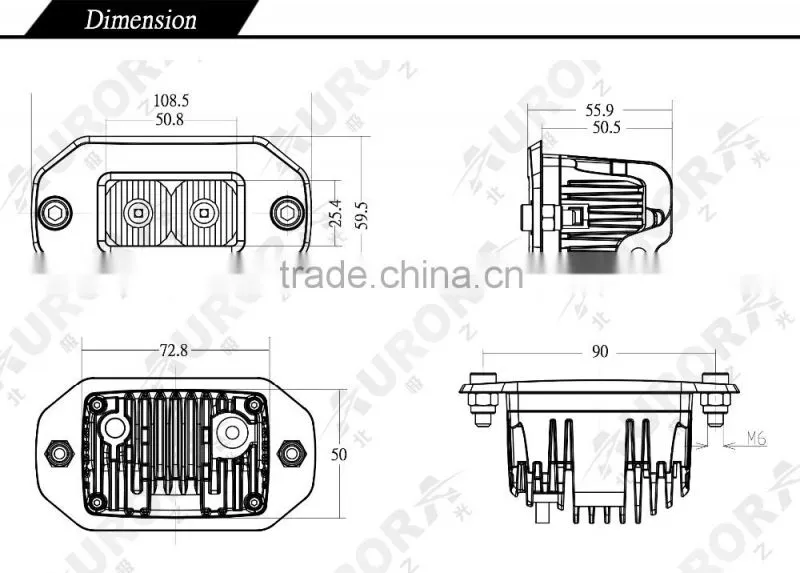 Factory IP69K Waterproof LED scene light 4x4 off road truck with flush mount