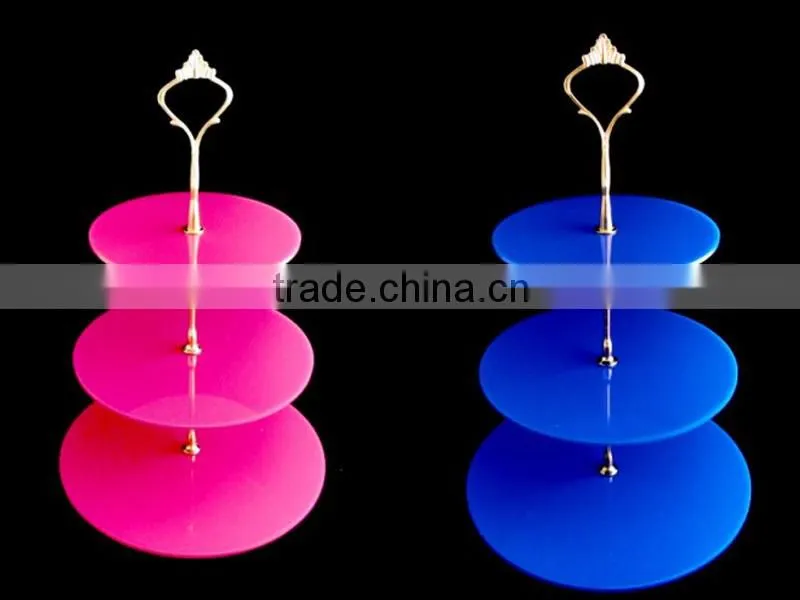 Wholesale plexiglass wedding cake display rack, square blue cupcake stand, acrylic cake stand wedding