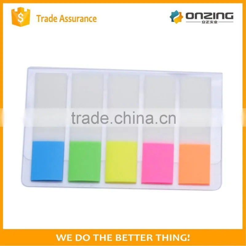 5 colors pet sticky notes in mini case clear removable stickers