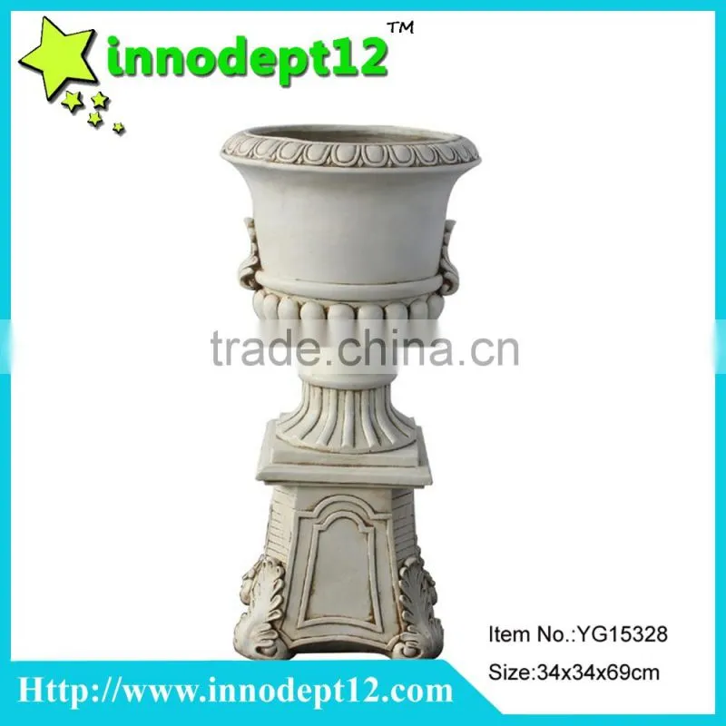 2016 wholesale large garden decoration pot, concrete vertical garden planter