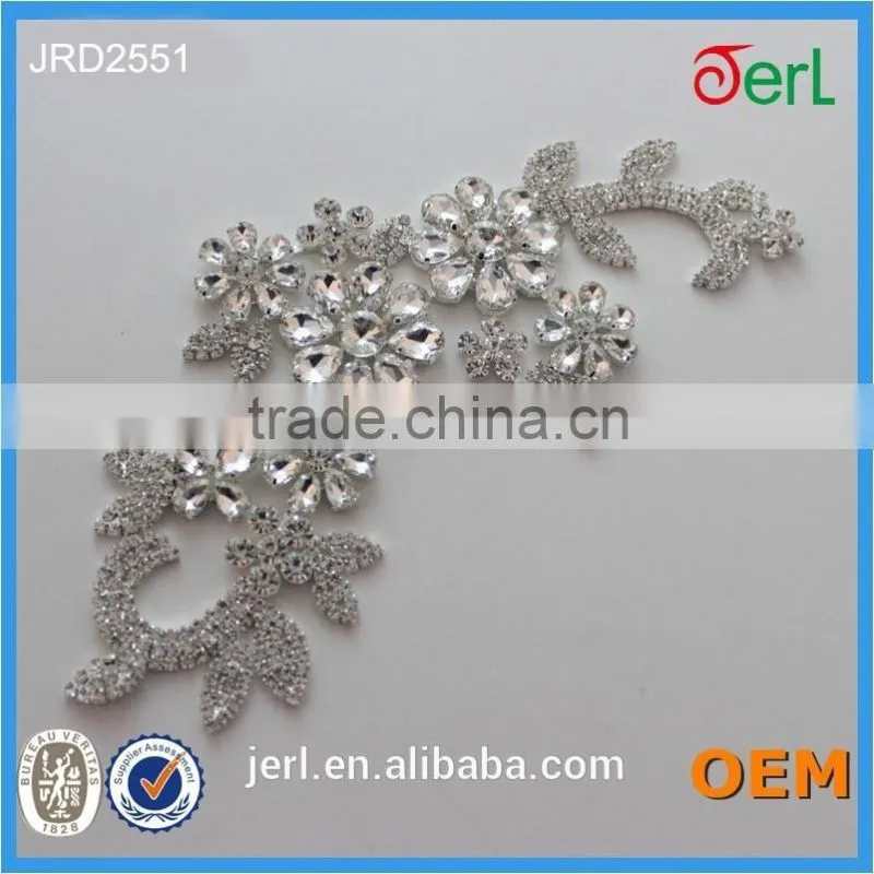 Hot!!!Fashion Design Charming Bridal Lace Fabric with Rhinestone for Wedding Dress Decoration