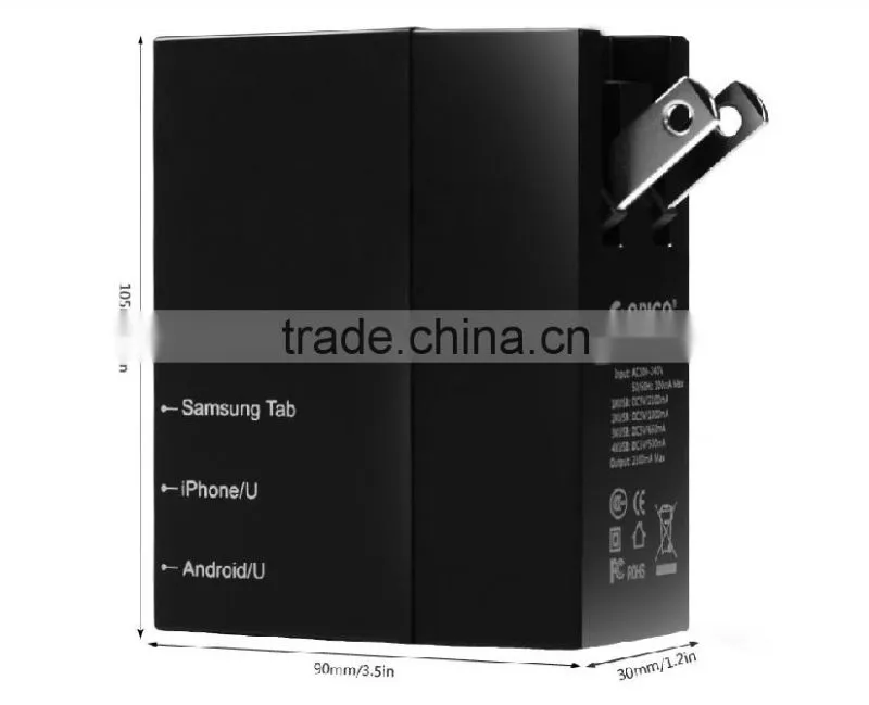 Intelligent identify USB wall charger with 4 port DCP-4U