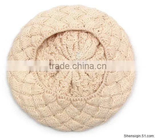Fashion Red Crochet Beret Hats For Girls