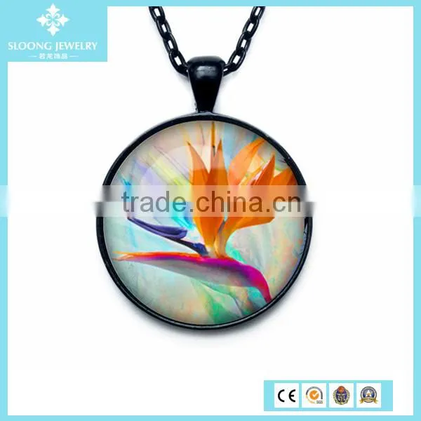 925 Wholesale Glass Silver Beautiful Flower Pendant Best Friend