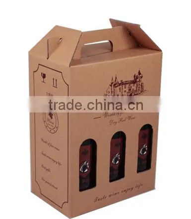 Wholesale custom cheap Ivory board & corrugated board 6 bottles wine box gift boxes