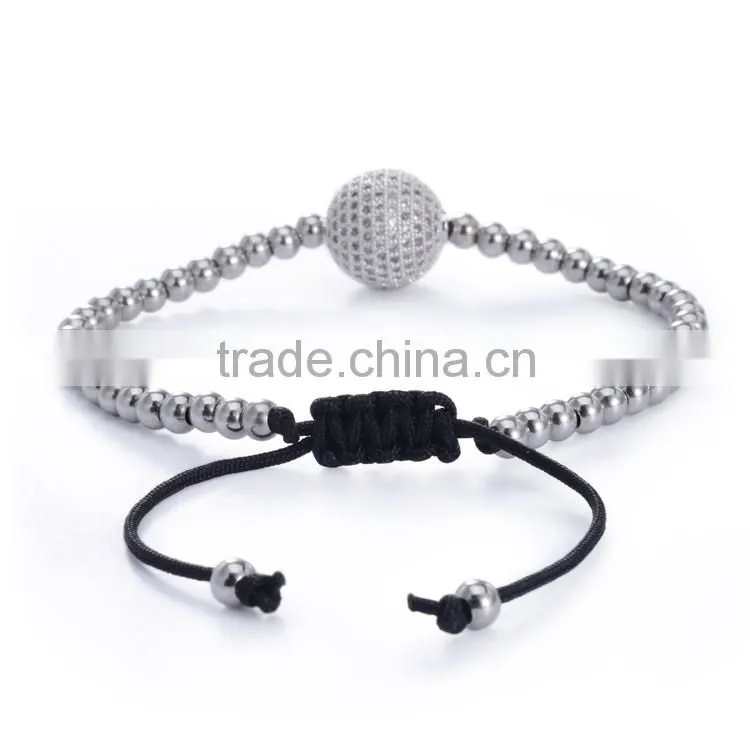 925 silver bracelet mens womens brass bead braided rope wire wholesale fashion jewelry