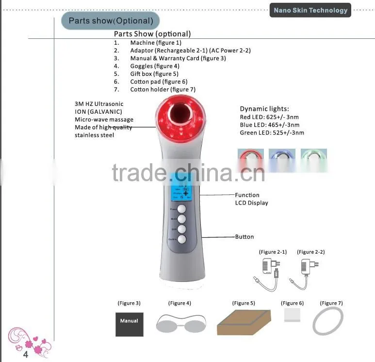 YALO 5 in 1 skin renewal ultrasound photon ion vibrating beauty machine