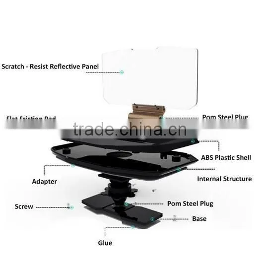 Wholesale Head Up Display, Car HUD Phone GPS Navigation Image Reflector, Cell phone Holder Mount