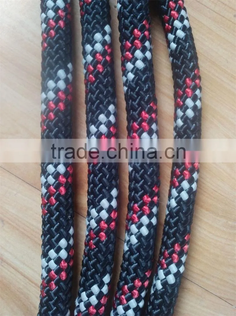 High quality Static polyester double braid ropes safety belt 12mm