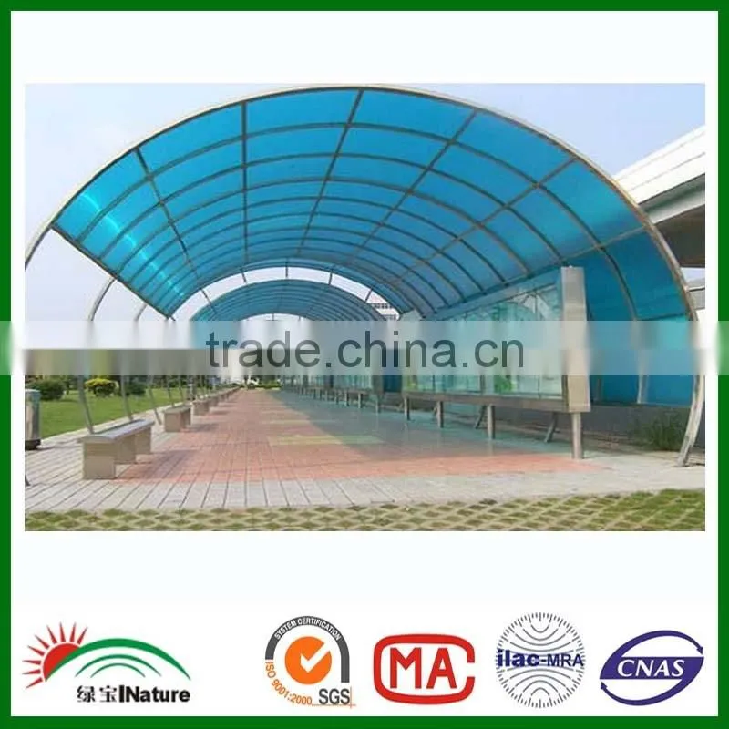 100% bayer virgin materials,with UV coating Polycarbonate triple wall sheet