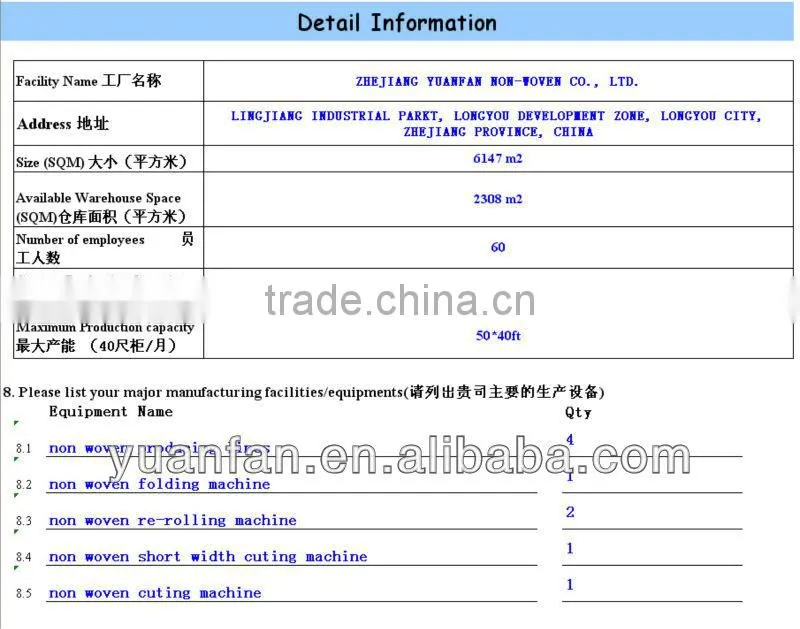 Yuanfan spunbond pp uv nonwoven agriculture fabric