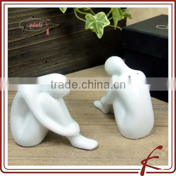 ceramic bird design salt pepper pots with handgrip