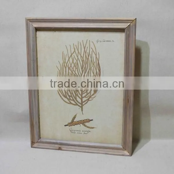 2016 new style antique wooden linen picture frame , linen printing frame