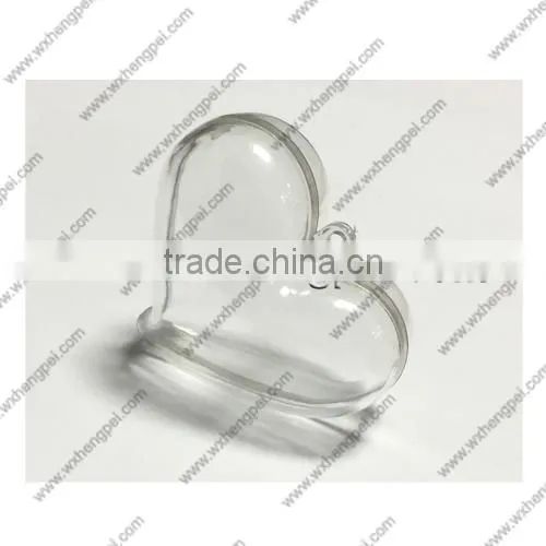 Cleverish portable cute transparent heart-shaped plastic storage jewelry wedding box kit