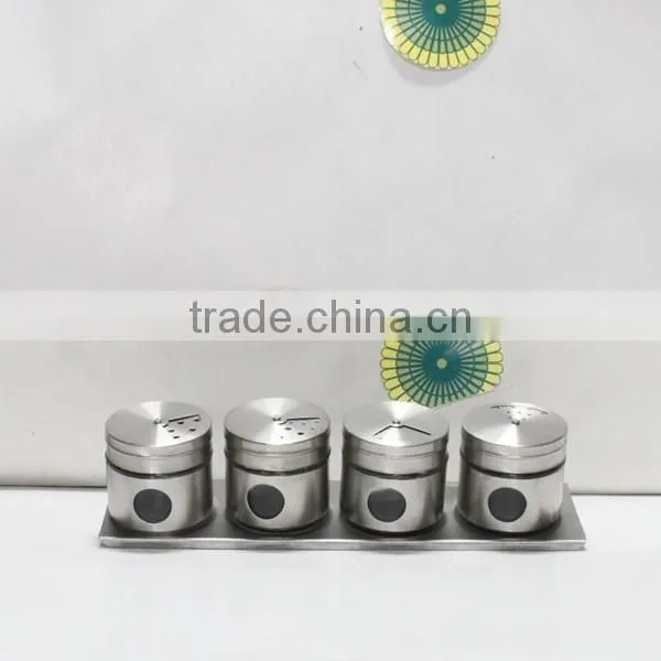 metal coated glass salt and pepper shaker with metal rack