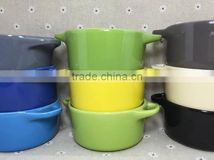 Stocked ceramic Soup pot Milk Pot bakeware bowl with handle