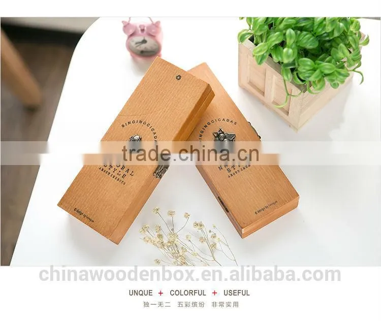 cutom new design gift student wooden pencil box