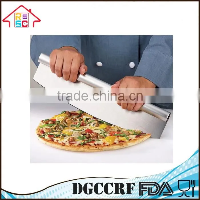 High Quality Factory Price 11 inch Blade Stainless Steel Rocker Pizza Cutter
