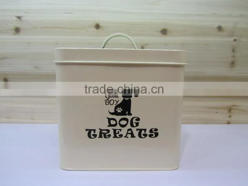 Metal pet food container/galvanized dog food storage bin/household canister with spoon
