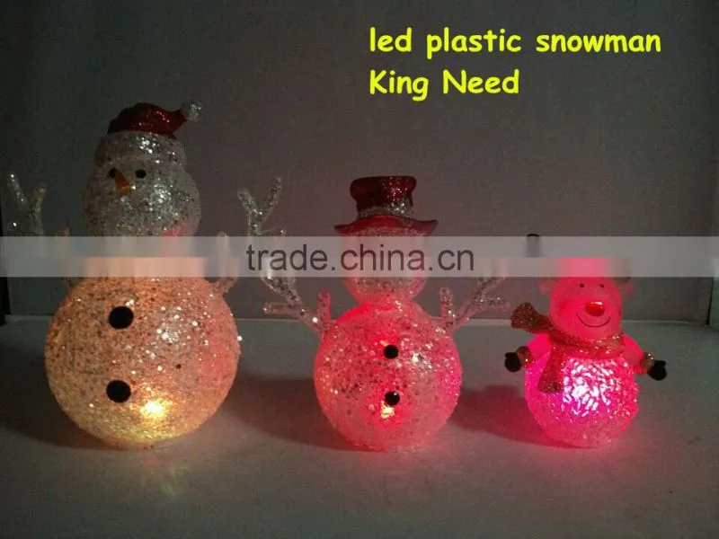 craft plastic LED lighting lovely christmas snowman deer decorations