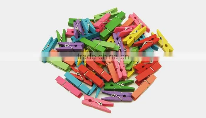 decorative clip of colored wooden clothespin mini craft clothes pegs