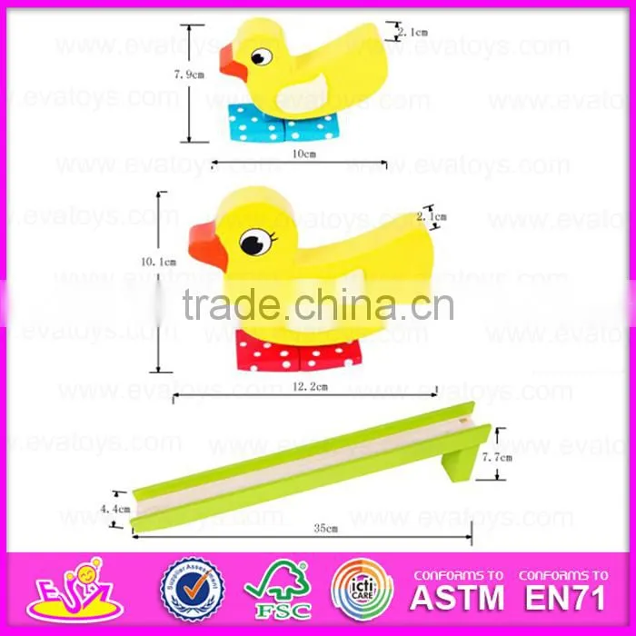2015 brand new wooden slide toy, kids' wooden slide animal toy, hot sale wood slide toy W04E006