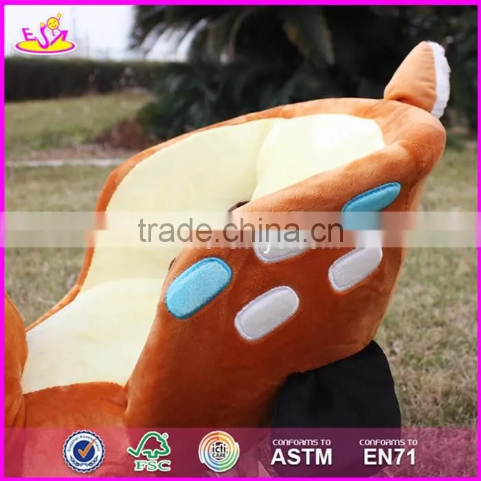 2017 new design lovely plush deer toddlers wooden rocking animals W16D074