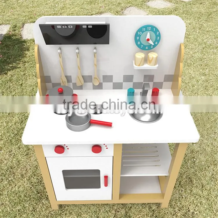 New style kids pretend play wooden toy play kitchen W10C293