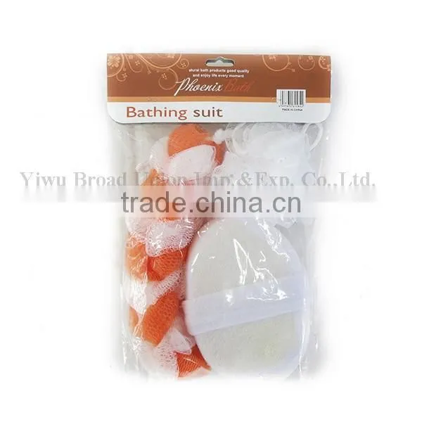 3PC Mesh Bath ball Sponge Set