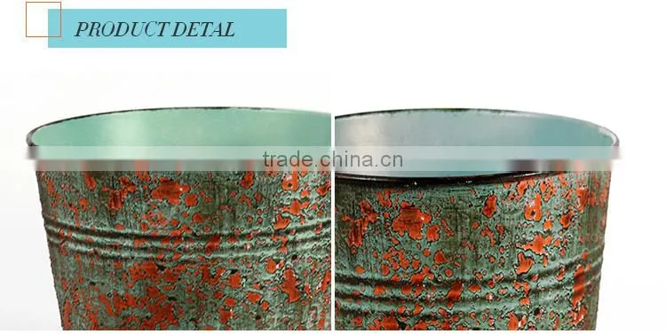 Garden galvanized or iron outdoor garden planters flower pot flowers