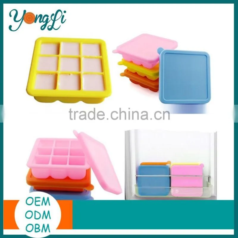 Silicone Baby Food Freezer tray with Clip-on Lid