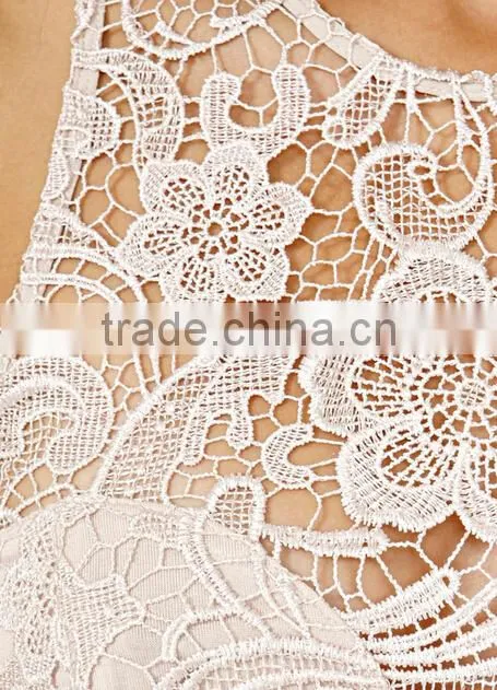 2014 new fashion white sexy see though Lace Jumpsuit with elegant long chiffon pants