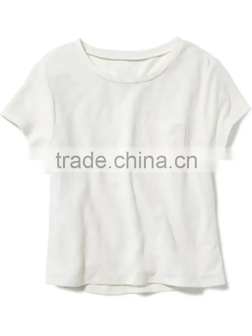 Child Girls Linen Blend Basic Tee HST8063